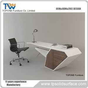 2017 New Design Factory Price Artificial Marble Stone Office Executive Table Tops, Interior Stone Acrylic Solid Surface Ceo Office Table Design, Interior Stone Office Furniture