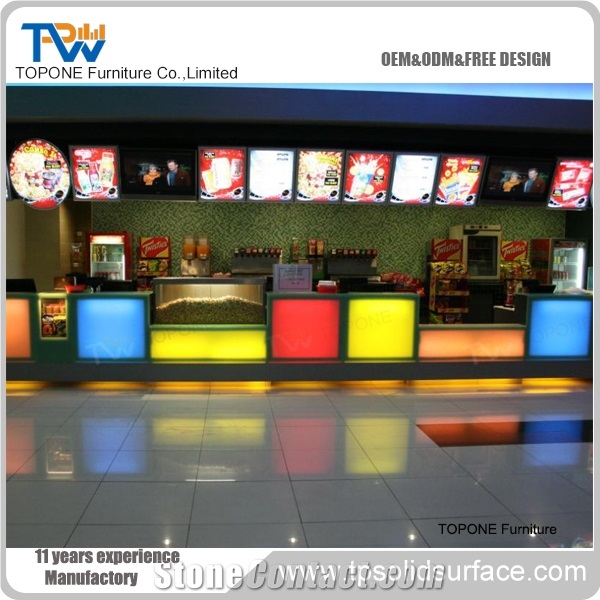Artificial Marble Stone Cashier Counter Table Tops for Restaurant, Interior Stone Solid Surface Cashier Counter Table for Restaurant, Interior Stone Restaurant Table Furniture by Chinese Facotry