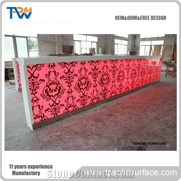Artificial Marble Stone Commercial Bar Counters Tops Design,Interior Stone Acrylic Solid Surface Commercial Bar Counters Tops Design, Interior Stone Bar Furniture Made in China Factory
