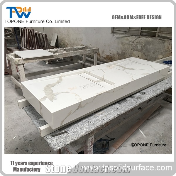 Artificial Marble Stone Double Hotel Washbasins, Interior Stone Quartz Stone Double Hotel Sink, Quartz Interior Stone Hotel Vanity