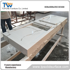 Artificial Marble Stone Double Hotel Washbasins, Interior Stone Quartz Stone Double Hotel Sink, Quartz Interior Stone Hotel Vanity