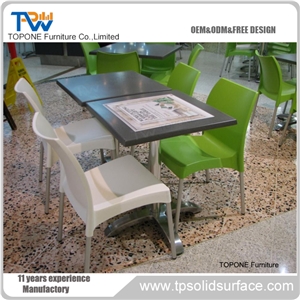 Artificial Marble Stone White Round Coffee Table Tops, Interior Stone Acrylic Solid Surface Round Dinner Table Tops Design, Interior Stone Coffee Shop Furniture