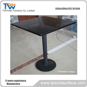 Small Four Seats Artificial Marble Stone Square Table Tops, Interior Stone Corian Acrylic Solid Surface Table Tops for Sale