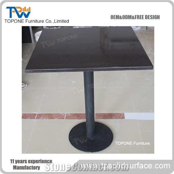 Small Four Seats Artificial Marble Stone Square Table Tops, Interior Stone Corian Acrylic Solid Surface Table Tops for Sale