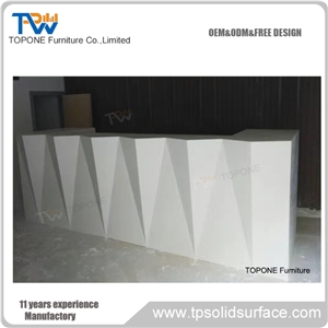 Solid Surface Modern White Reception Desk with Drawers, Interior Stone Artificial Marble Stone Solid Surface Modern White Reception Desk Tops with Drawers, Interior Stone Office Furniture for Sale