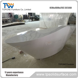 Solid Surface Modern White Reception Desk with Drawers, Interior Stone Artificial Marble Stone Solid Surface Modern White Reception Desk Tops with Drawers, Interior Stone Office Furniture for Sale