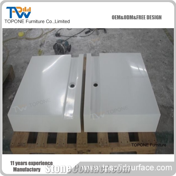 White Small Acrylic Solid Surface Hotel Hand Washbasins, White Small Hotel Acrylic Solid Surface Sinks