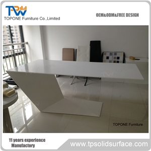 Z Shape Factory Direct Corian Acrylic Solid Surface Office Table Design, Interior Stone Acrylic Solid Surface Office Desk Top Design, Interior Stone Office Furniture for Sale