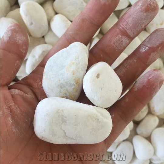Pebble Stone,River Stone,Polished,Walkway Stone,White