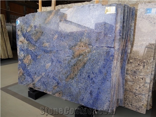 Azul Bahia Blue Granite Countertop,Azul Bahia Granite, Blue Granite,Brazil Blue Granite Kitchen Island Tops