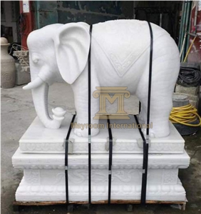 Chinese White Jade Marble for Elephant Shape Carving/Sculpture