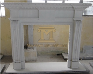 Chinese White Marble, Chinese Sand White Marble Fireplace