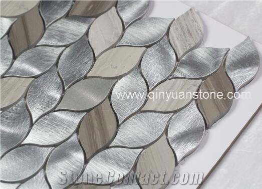 Alumnium Mosaic Mixed Stone Mosaic Metal Mosaic