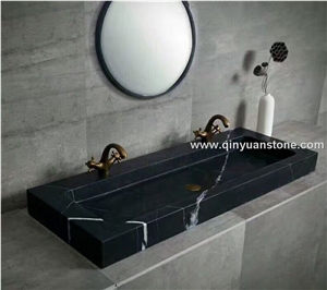 Bathroom Vanity Tops Nero Marquia Black Stone Sinks Long Vessel Wash Sinks Lavatory Sinks