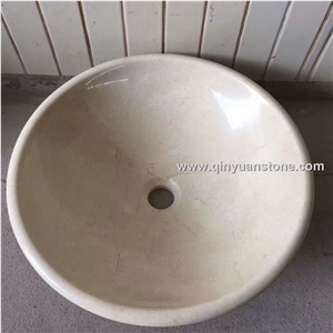 Crema Marfil Beige Marble Sinks Washing Bowls Bathroom Sinks Home Decor