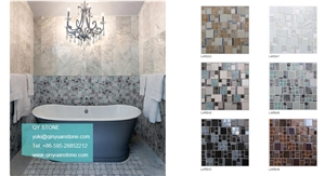 Green/Grey Glass Mosaic Tile for Shower Room Bathroom Tiles