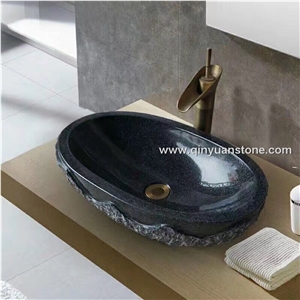 Shanxi Black Granite Sinks Bathroom Washing Basin Vessel Sinks