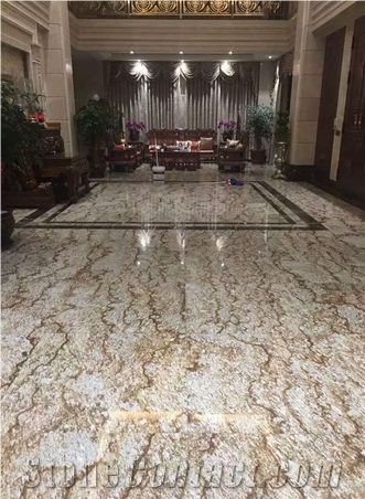 Dragon in the Sky Marble, Yellow Marble,Suit for Tiles and Slabs, Wall Covering Tiles, Floor Covering Tiles, Polished,Bookmatch, Cut -To-Size