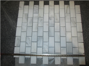 East White Marble Mosaics for Floor Covering, Polished, Honed