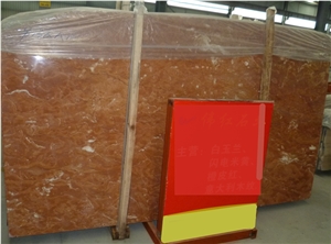 Orange Red Polished Marble Slabs, Wavy Grain, Use for Indoor High-Grade Adornment, Lavabo, Wall and Floor Covering