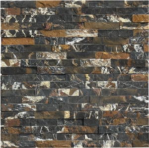 Black Gold Marble ,Black Marble Splitted Culture Stone,Ledge Stone ,Wall Cladding Panel,Stacked Stone Veneer( Corner Stone ,Brick Stacked Stone),Exposed Wall Stone