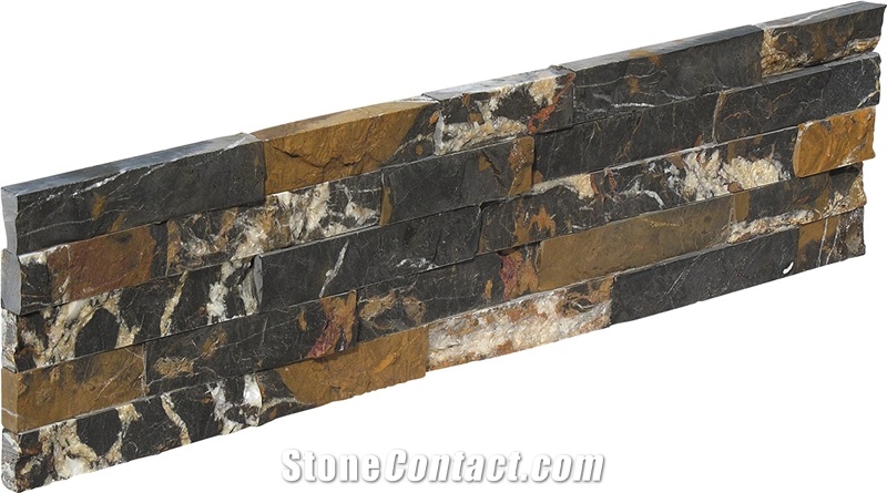 Black Gold Marble ,Black Marble Splitted Culture Stone,Ledge Stone ,Wall Cladding Panel,Stacked Stone Veneer( Corner Stone ,Brick Stacked Stone),Exposed Wall Stone