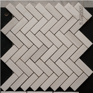 Carrara Bianco 1x3 Herringbone Marble Mosaic,Carrara White, Calacatta Gold,China White Marble Herringbone Mosaic , Marble Floor and Wall Mosaic,Linear Strip Mosaic,Venatino Arrow Mosaic