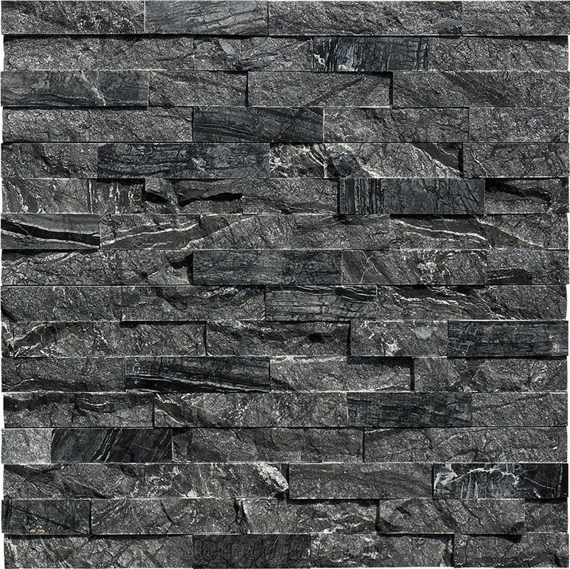 Chinese Kenya Black,Black Forest ,Black Wooden ,Tree Black Marble Splitted Culture Stone,Ledge Stone ,Wall Cladding Panel,Stacked Stone Veneer( Corner Stone ,Brick Stacked Stone),Exposed Wall Stone
