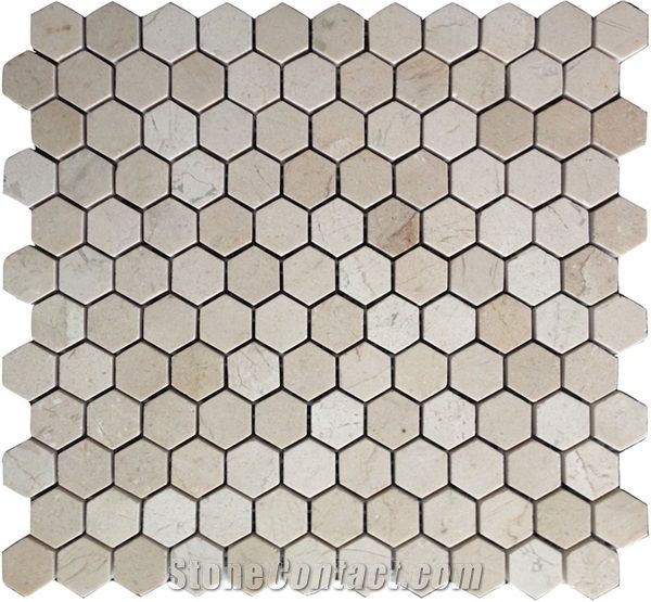 Crema Marfil Marble 1 Hexagon Mosaic Tile Spanish Crema Marfil Mosaic Crema Marfil Beige Marble Mosaic Cream Marble Mosaic Crema Marfil Spain Crema Marfil Floor Mosaic From China Stonecontact Com