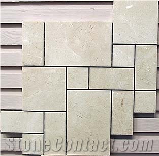 Crema Marfil Polished Linear Mosaic , Cream Marble Bullets Mosaic,Beige Marble Mix Brick Mosaic , China Marble Mosaic,Linear Strips Stone Mosaic
