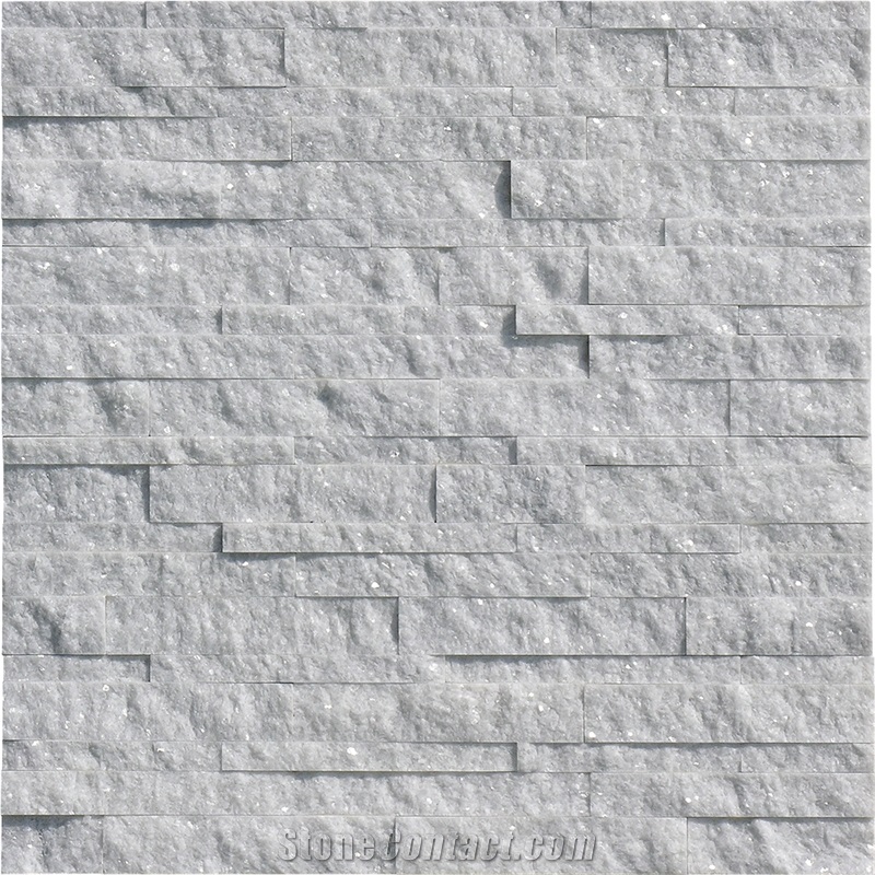Crystal White Marble Split Face Ledge Stone Panel , Culture Stone , Stone Veneer, Wall Cladding , Exposed Wall Stone