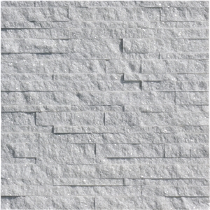 Crystal White Marble Split Face Ledge Stone Panel , Culture Stone , Stone Veneer, Wall Cladding , Exposed Wall Stone