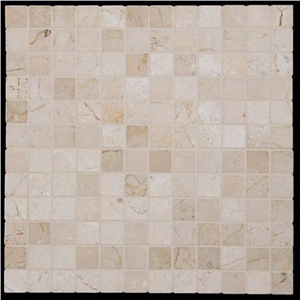 Spain Crema Marfil, Spain Beige Crema Marfil Square Mosaic Tile,Beige Marble Mosaic,China Marble,Classic Crema Marfil Mosaic,Polished Mosaic,Split Mosaic