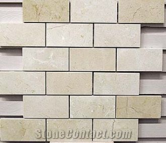 Spanish Crema Marfil Brick Mosaic Tile Cream Marble Mosaic Beige