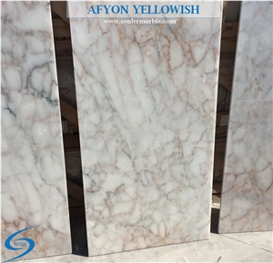 Afyon Yellowish Slabs & Tiles, Turkey White Marble, Turkish Marble, Polished Marble, Yellow, Yellow Veins, Afyon Marble