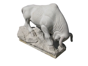 Cow Sculpture, White Granite Sculpture & Statue