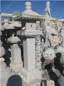 Lantern Sculpture, White Granite Lanterns