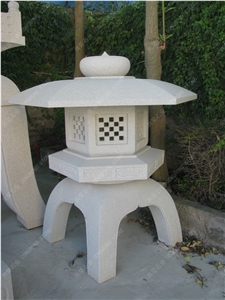 Stone Lantern Sculpture, White Granite Lanterns