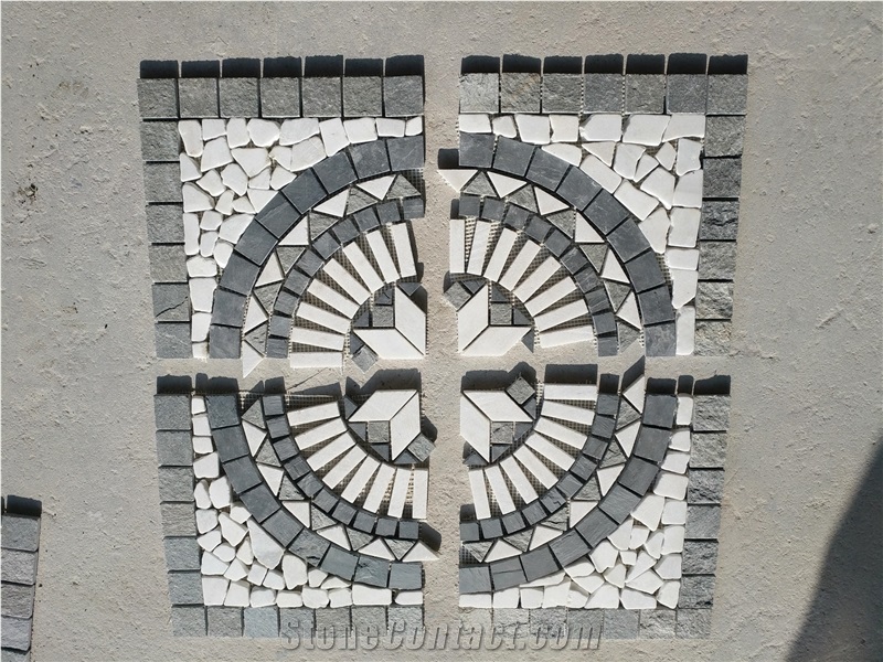 Mosaic Flat Stones Tiles in Different Pattern Mosaic Medallions