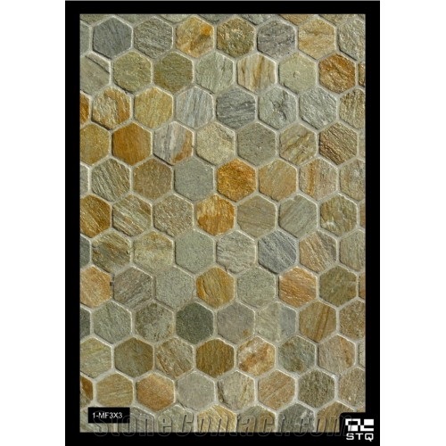 Hand Made Hexagon Slate Mosaics