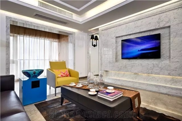 The Beautiful Marble Mural Of the Living Room