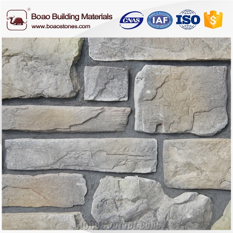 Artificial Faux Imitation Field Ledge Stone Veneer Cement Brick Wall Panel Board