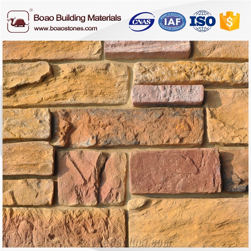 Wholesale Cheap Price Artificial Faux Imitation Stacked Stone Wall Covering Stone Siding Indoor Wall Stone Panel