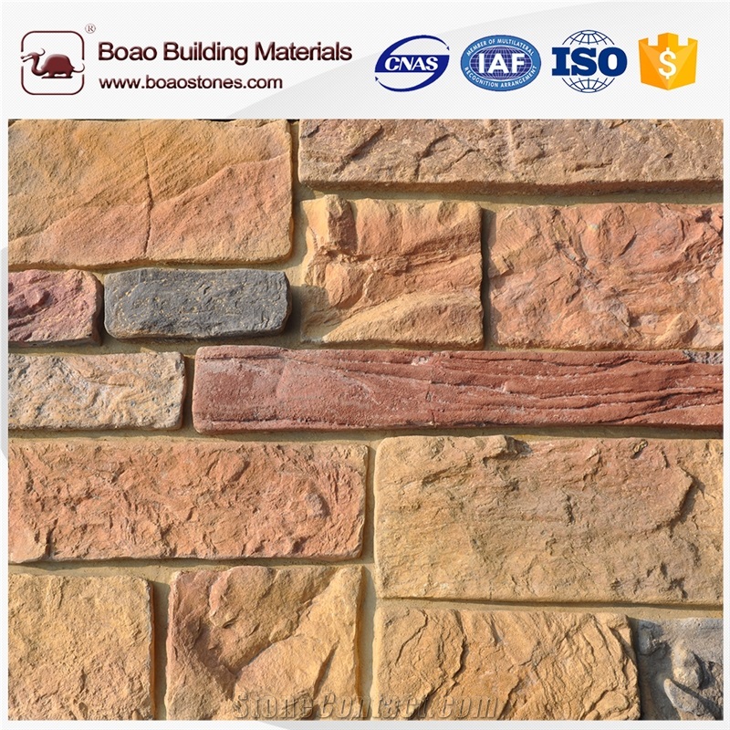 Wholesale Cheap Price Artificial Faux Imitation Stacked Stone Wall Covering Stone Siding Indoor Wall Stone Panel