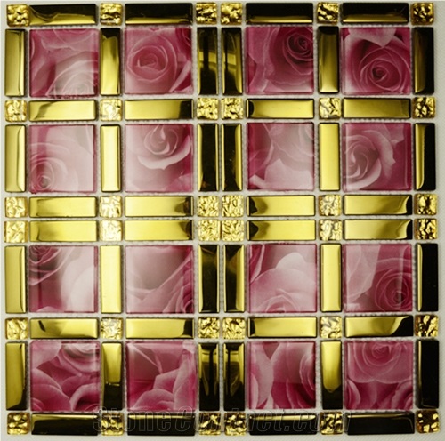 Mh12 Pink Glass Mosaic