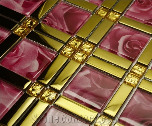 Mh12 Pink Glass Mosaic