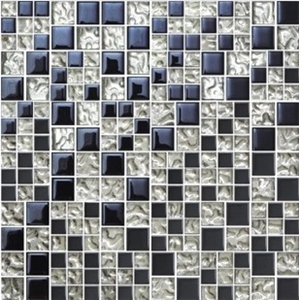 No883 Glass Black Slivery Mosaic