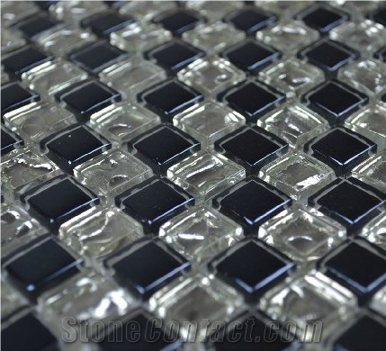 Zf8123b-15 Black Crystal Glass Mosaic