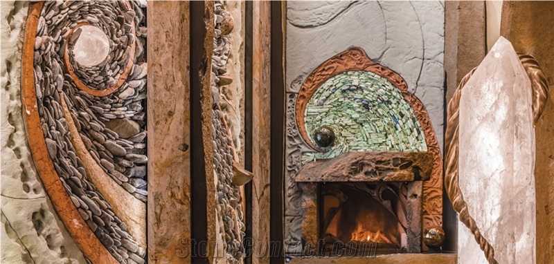 Custom Design Natural Stone Fireplaces