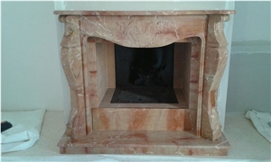 Apricena Di Rosato Marble Fireplace